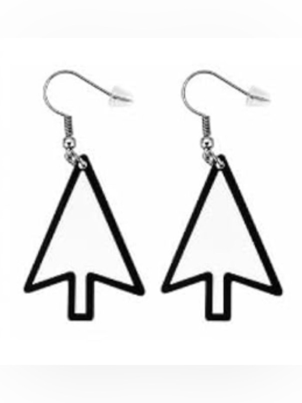 Black Outline Arrowhead Drop Earrings